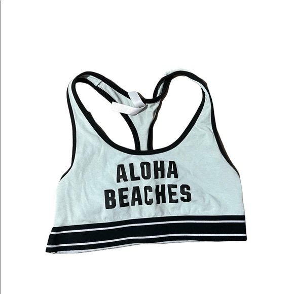 PINK ‘Aloha Beaches’ Racerback Sports Bra - Picture 1 of 4